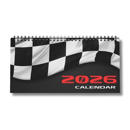 Formula Racing Desk Calendar 2026 - Multicolor, 10" x 5"