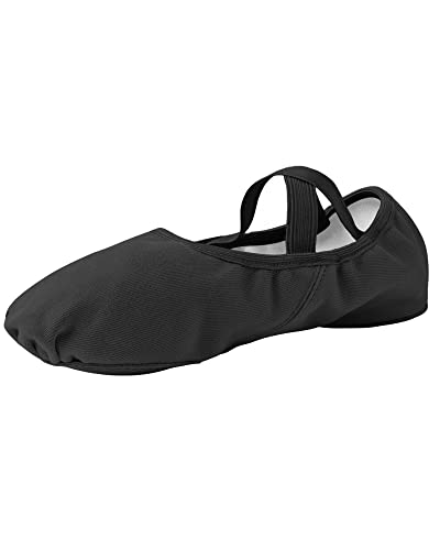 Stelle Women's Stretch Canvas Ballet Shoes Black 8 Split Sole