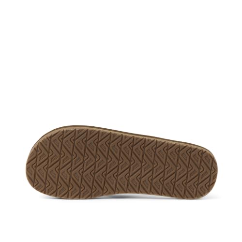 REEF Men's Leather Smoothy Flip Flops - Bronze Brown, Size 9