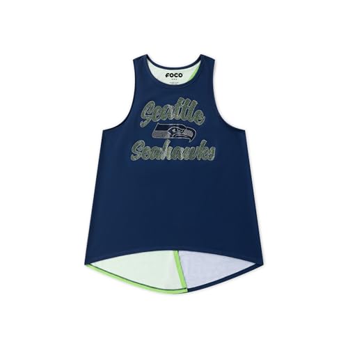 Seattle Seahawks Rhinestone Team Logo Sleeveless Top - Large