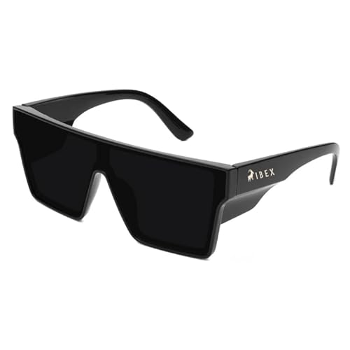 IBEX The LAYBACK Safety Sunglasses, ANSI Z87+ Certified, Shatter-proof, Ultra UV 400 Protection, Black Lenses, Flexible Black Frame, Men, Women, Outdoor/Sports, Surf, Construction, Work, PPE