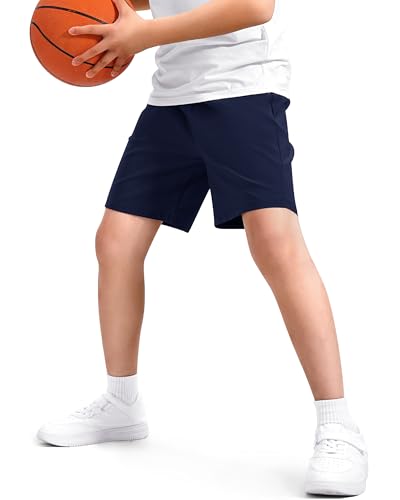 Somaibo Boys Athletic Shorts 13-14 Years 3-Pack Black Navy Gray Quick Dry Pockets