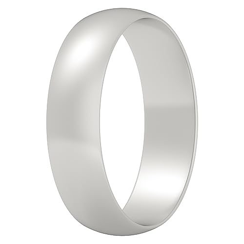 Silicone Wedding Ring for Women - Rubber Engagement Band - Metallic Pearl, Size 6-6.5