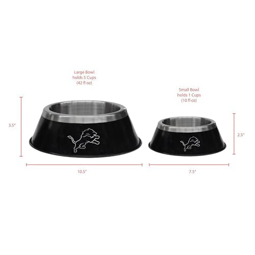 Stainless Steel Detroit Lions Pet Bowl - Small Size