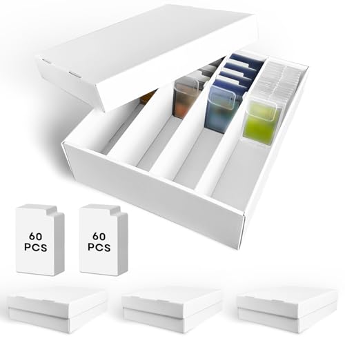Fageverld 4-Pack Trading Card Storage Box 4 Row-4 Boxes for MTG Sports Cards