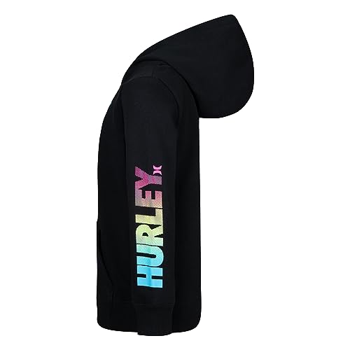 Hurley Boys' Graphic Pullover Hoodie Black Multi Large Kids Sweatshirt