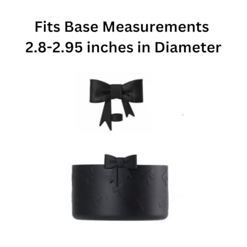 Silicone Protective Boot for Water Bottles - Black Bow and Straw Topper