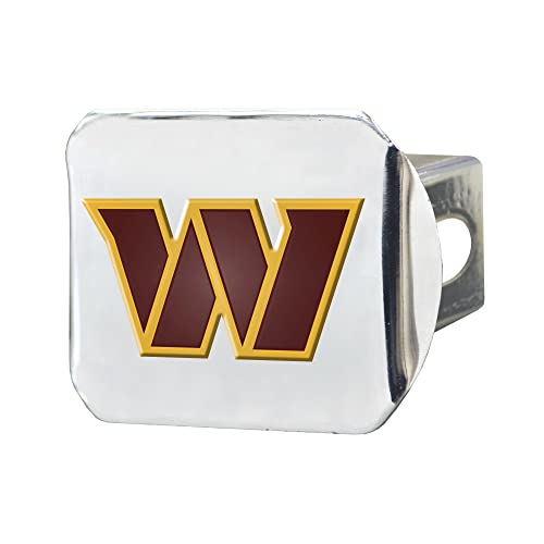 Chrome Hitch Cover with Washington Commanders Emblem - 3.4"x4"