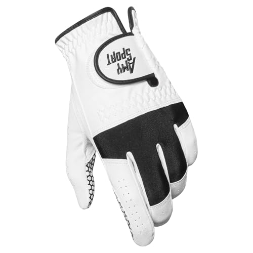 Men’s Golf Gloves - Enhanced Grip All Weather - White - Medium-Large - Left Hand