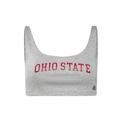 Scoop Neck Crop Tank Top - Ohio State University Heather Grey - Medium