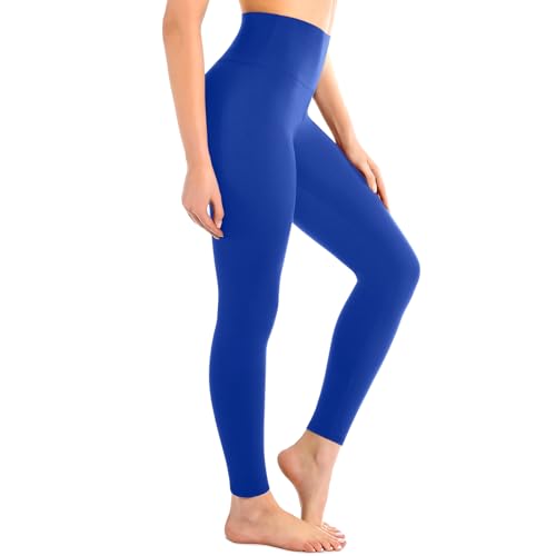 High Waisted Leggings for Women - Full Length - Royal Blue