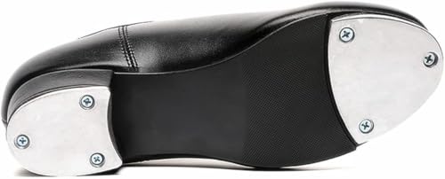 Bokimd Men's Black Leather Oxford Tap Shoes Size 11 Lace Up Dance Sneakers