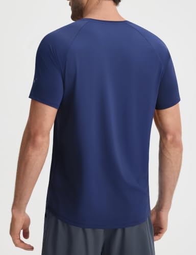 baleaf Men’s Large Navy Ice Cooling Running Shirt - Short Sleeve Athletic Shirt