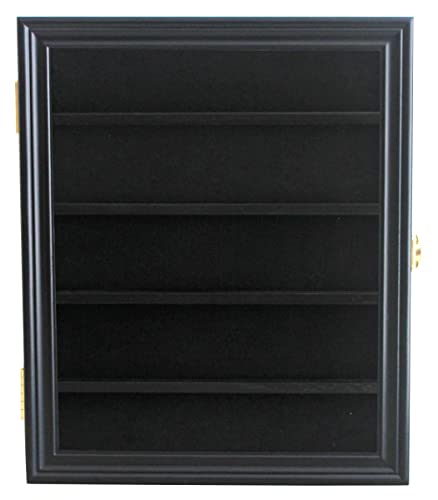 Black Wall Mount Display Case for Zippo Lighters - Holds 30 Collectibles