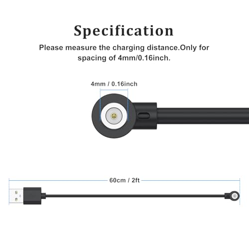 Smart Ring Charger Cable - 2 Pack Magnetic Charging Cords