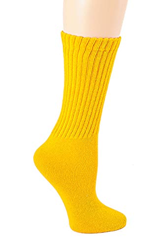 Lightweight Slouch Socks - Size 9-11 - Yellow