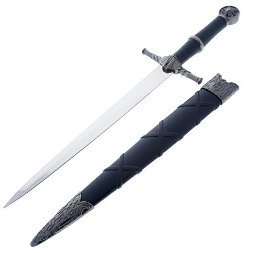 Medieval Wolf Steel Sword Dagger Cosplay Collectible Gift Black-806