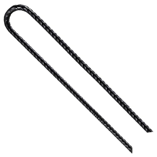 Wensilon 50 Pack Heavy-Duty 12-Inch Rebar U Hooks Ground Anchors 1/4"