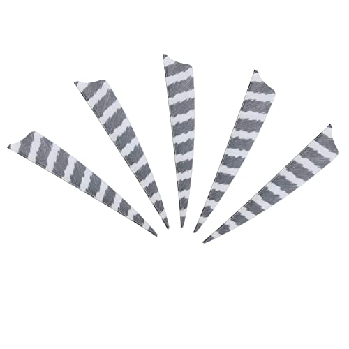 20 Pcs 4-Inch Shield Cut Right Wing Turkey Arrow Fletchings - White
