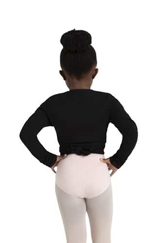 Capezio Little Girls' Classics Wrap Top - Black, 10 Years
