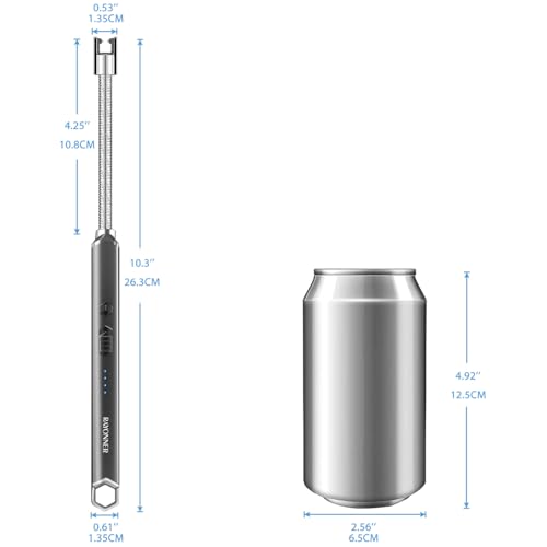 Electric Candle Lighter with Long Flexible Neck - Rechargeable USB Black