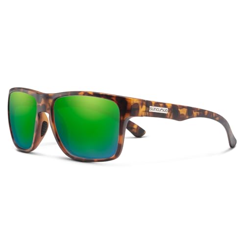 Suncloud Rambler Polarized Sunglasses Matte Tortoise Green Mirror
