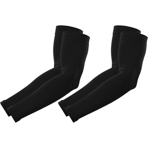 Cooling Arm Sleeves for UV Protection & Tattoo Cover - Black (2 Pack)