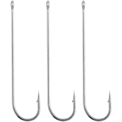 Aberdeen Fishing Hooks - 100 Pack, Extra Long Shank, Light Wire