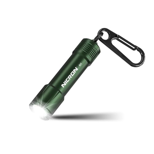 NICRON Mini LED Keychain Flashlight - Waterproof, Portable Camping Light (Green)