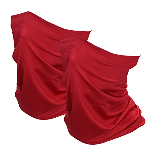 Neck Gaiter Mask 2 Pack for Sun UV Protection - Red