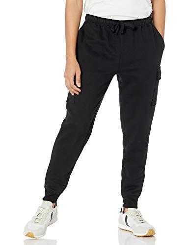 Amazon Essentials Men's Relaxed Fit Cargo Fleece Jogger Sweatpants Medium Black