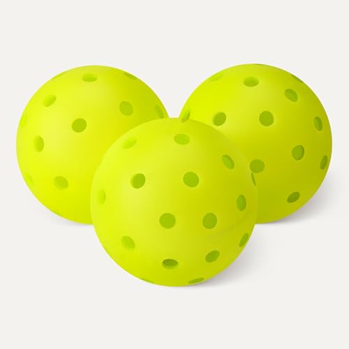 Outdoor Pickleball Balls - USAPA Approved, Durable 3-Pack, Yellow