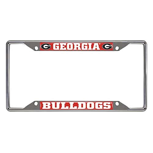 Chrome Metal License Plate Frame - Georgia Bulldogs