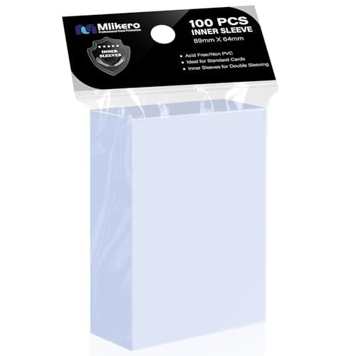 100 Pack Inner Card Sleeves - 64mm x 89mm Perfect Fit for Trading Cards