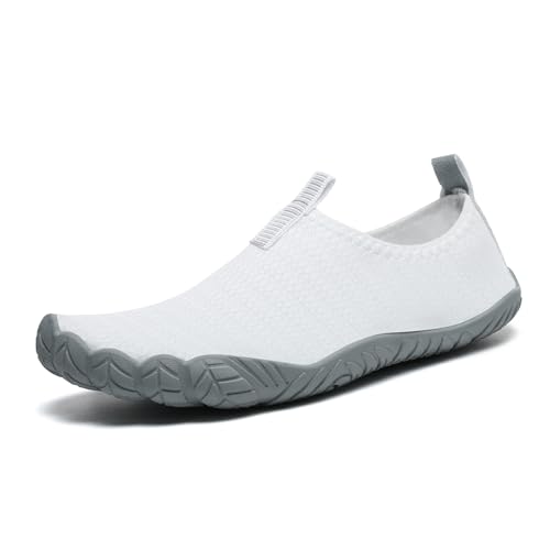 Quick-Dry Aqua Water Shoes for Women & Men - White-2 (8.5/7.5)