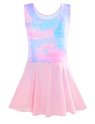 Girls Tie Dye Ballet Leotard Dress with Skirt - 6-7 Years