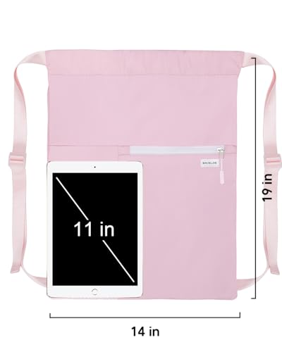 Large Capacity Drawstring Backpack with Mesh Pocket - Water-Resistant Gym Sack for Travel & Daily Use