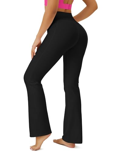 High Waisted Bootcut Yoga Pants with Pockets for Women