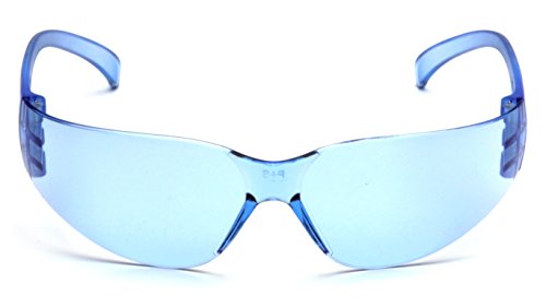 Safety Eyewear with Clear Frame & Foam Padding - Infinity Blue Lens