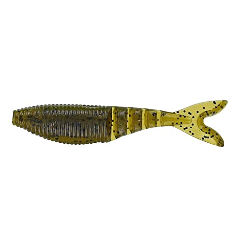 Zako Swimbait - Green Pumpkin with Black Flake, 4 Inch (6 Pack)