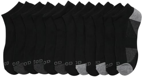 IZOD Men's 12-Pair No-Show Low-Cut Athletic Socks - Black Logo (6-12.5)