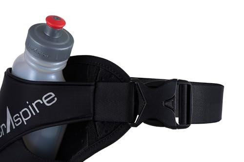 Hydration Belt with Essential Bottle Pack - 2.0 Pitch Black, Universal Waist 28-40"