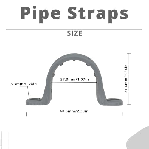 3/4 Inch 15pcs PVC Pipe Straps Reliable 2-Hole Plastic Conduit Clamps for Secure and Organized Mounting of PVC Pipes Conduits, and Cables UL Certified for Safety