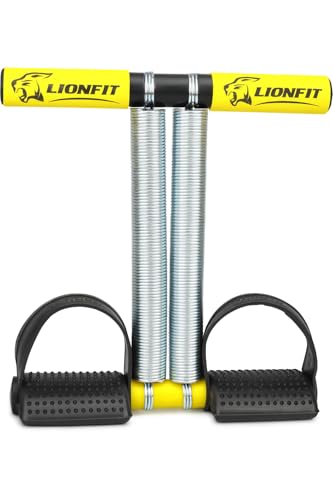 Double Spring Tummy Trimmer with Adjustable Hand Gripper - Yellow