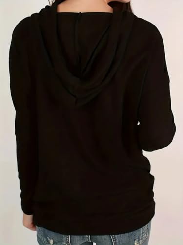 GUUZOGU Women's Sun and Moon Hoodie Black XXL Casual Long Sleeve Sweatshirt