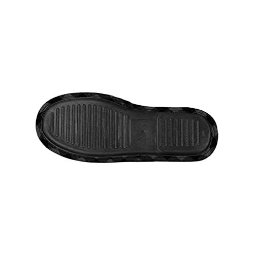 Men's Sherpa Lined Buffalo Check Memory Foam Slippers