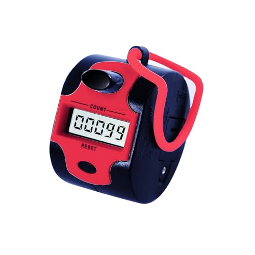 Handy Digital Click Counter - 5-Digit LCD Display, 1pc Red