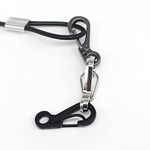 Mini Carabiner Clips - Metal Spring Hook, 12pcs Gun Gray, 1in