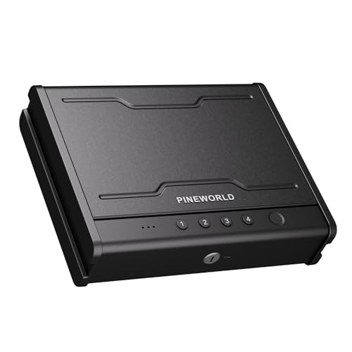 Biometric Fingerprint Handgun Safe with Backlit Keypad & Interior Light