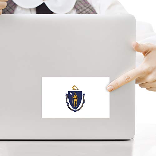 Massachusetts State Flag Decal Stickers - 2-Pack, 5x3 Inches